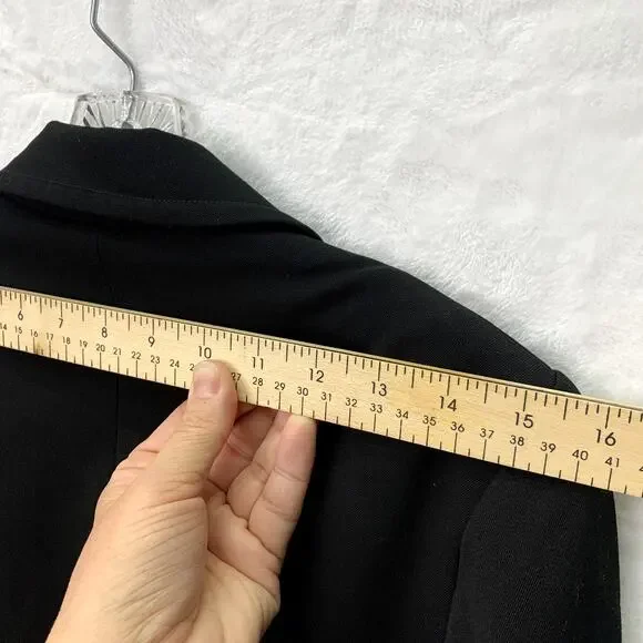 Theory Womens Size Small Black Mock Pocket Button Front Blazer - Picture 5 of 10